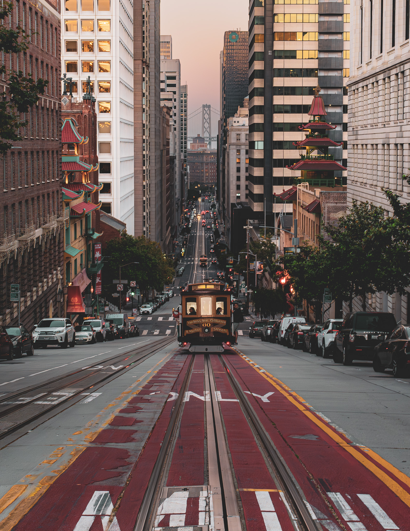 Trolley Time on a steep hill in San Francisco