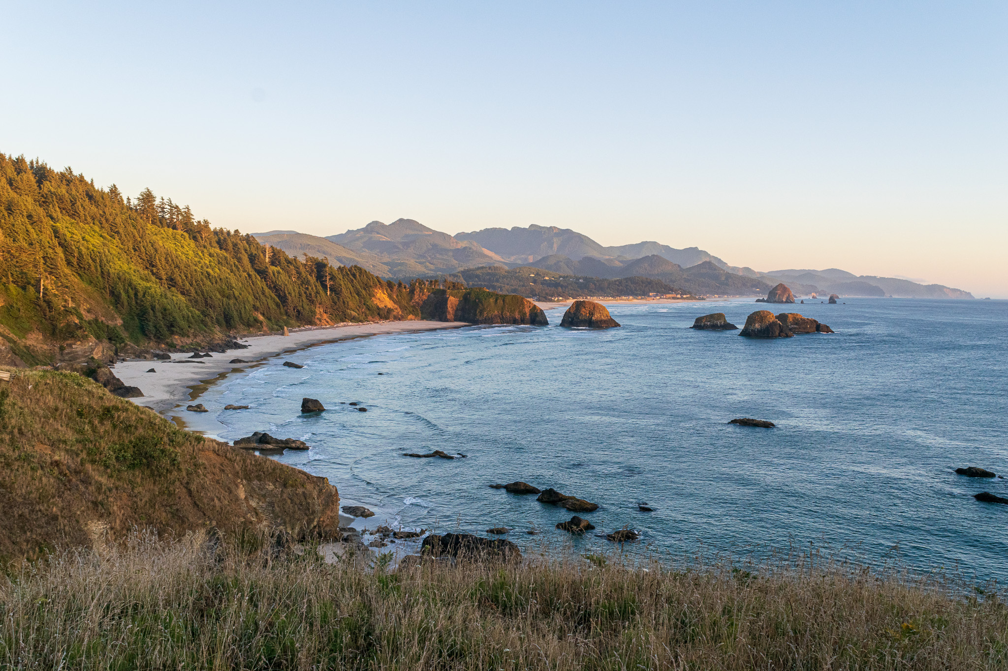 sunset on Cannon Beach from Ecole State Park, Oregon