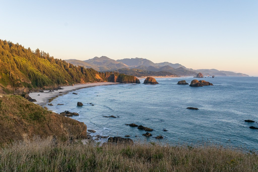 sunset on Cannon Beach from Ecole State Park, Oregon