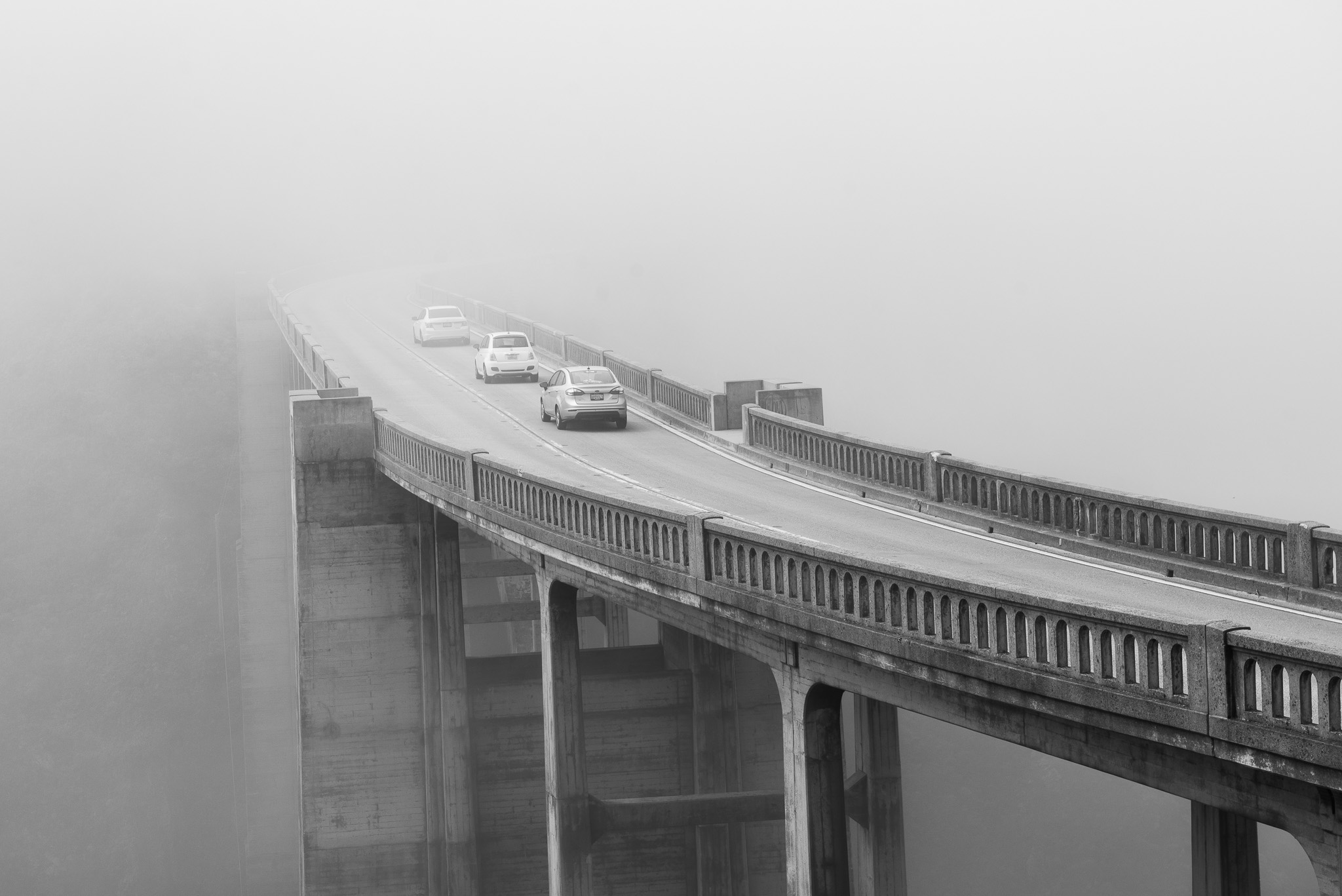 Into the fog on Highway 1 - Monterey CA